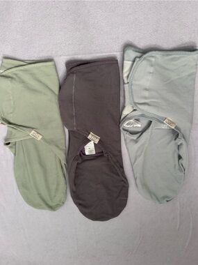 3-Pack KeaBabies Infant Swaddle/Wearable Blankets in Sage and Gray- 0-3 months